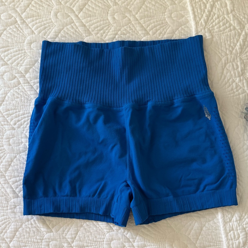 Good Karma Running Shorts in Blue Indigo Fp movement spandex shorts